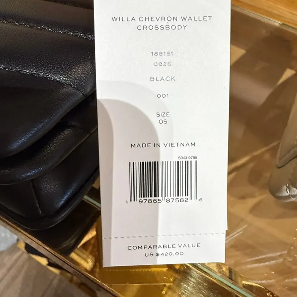 NEW‼️Tory Burch Willa Chevron Wallet Crossbody 188151 $420